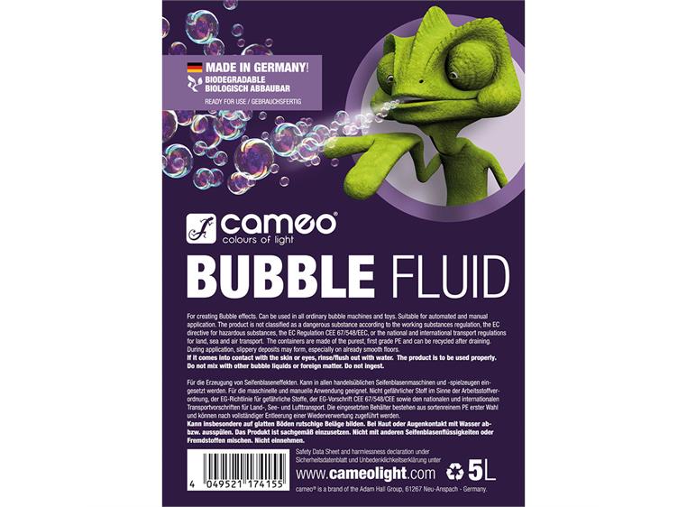 Cameo BUBBLE FLUID 5L - Special fluid for generating soap bubbles 5 L